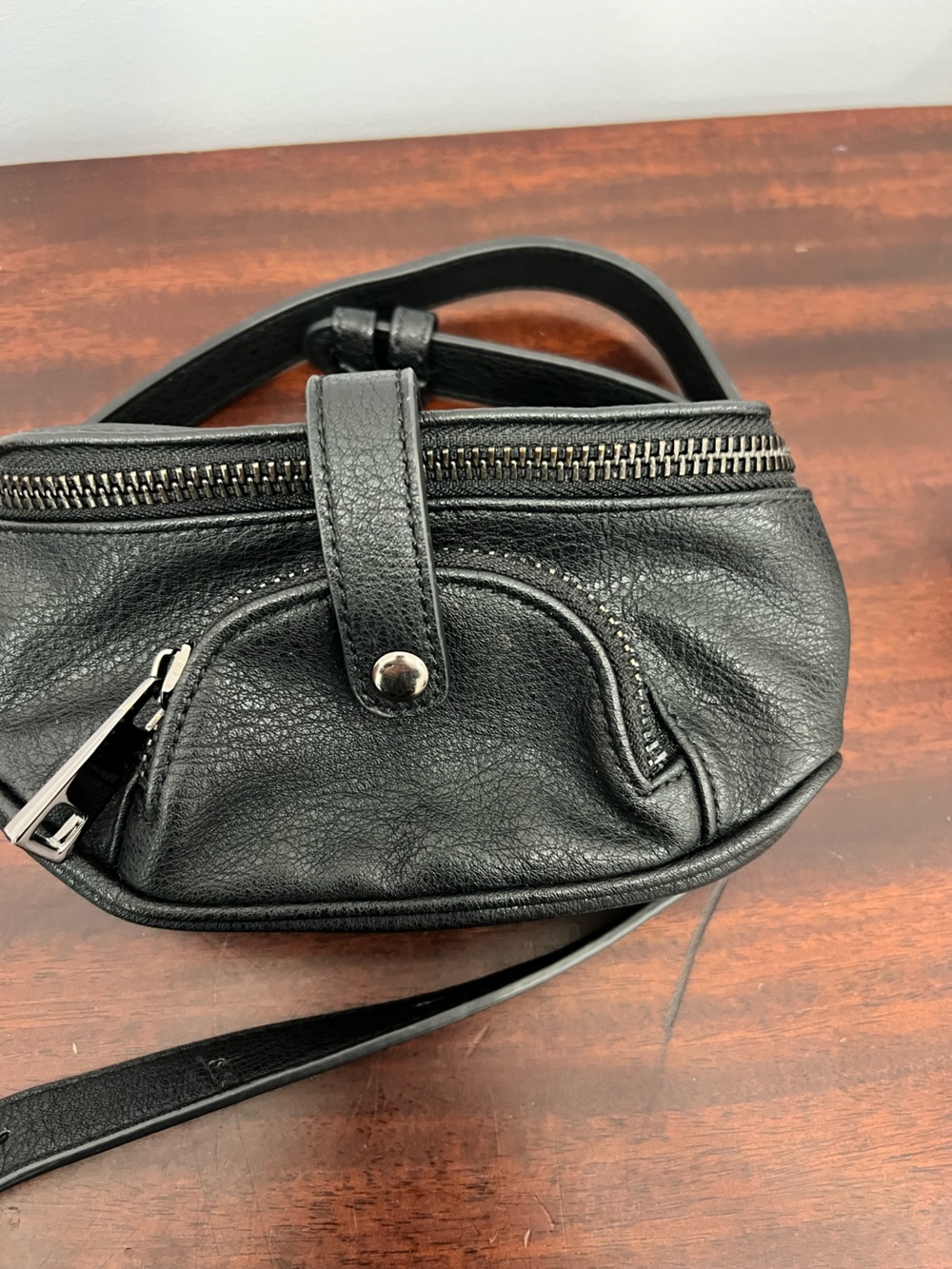 Black Leather Crossbody Bag - Classic Everyday Style